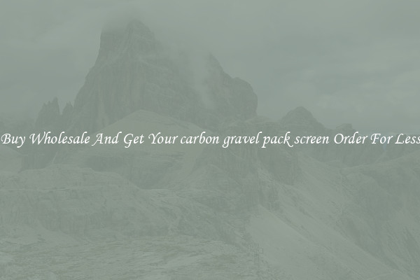 Buy Wholesale And Get Your carbon gravel pack screen Order For Less