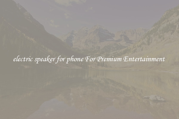 electric speaker for phone For Premium Entertainment 