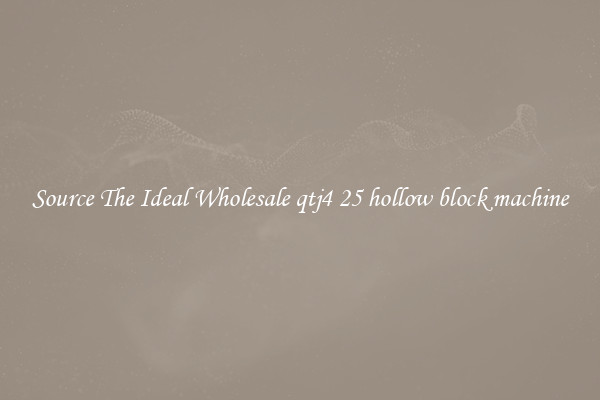 Source The Ideal Wholesale qtj4 25 hollow block machine