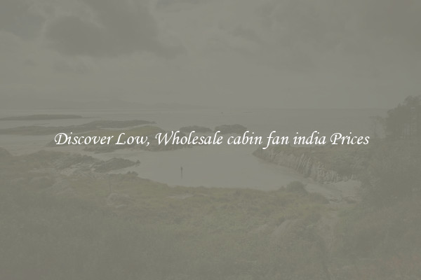 Discover Low, Wholesale cabin fan india Prices