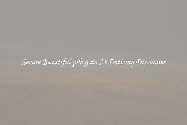Secure Beautiful pile gate At Enticing Discounts