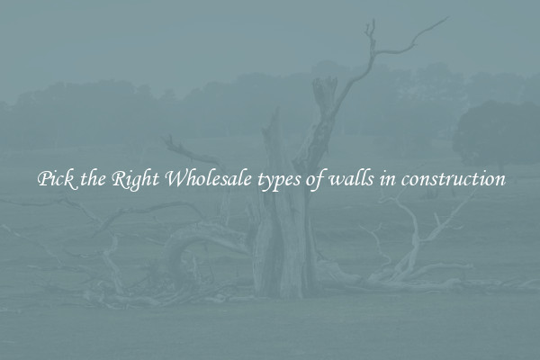 Pick the Right Wholesale types of walls in construction