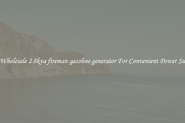 Get Wholesale 2.8kva fireman gasoline generator For Convenient Power Supply