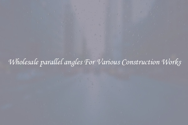 Wholesale parallel angles For Various Construction Works