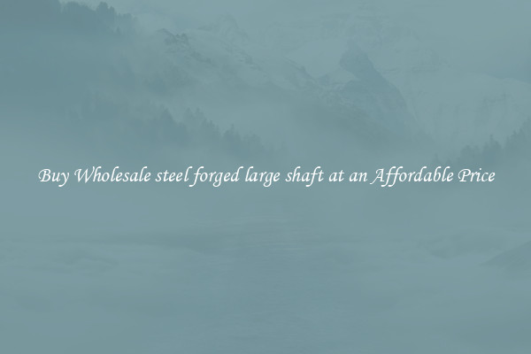 Buy Wholesale steel forged large shaft at an Affordable Price