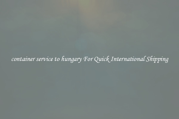 container service to hungary For Quick International Shipping