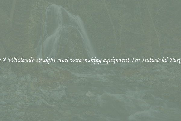 Buy A Wholesale straight steel wire making equipment For Industrial Purposes