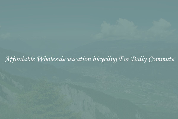 Affordable Wholesale vacation bicycling For Daily Commute